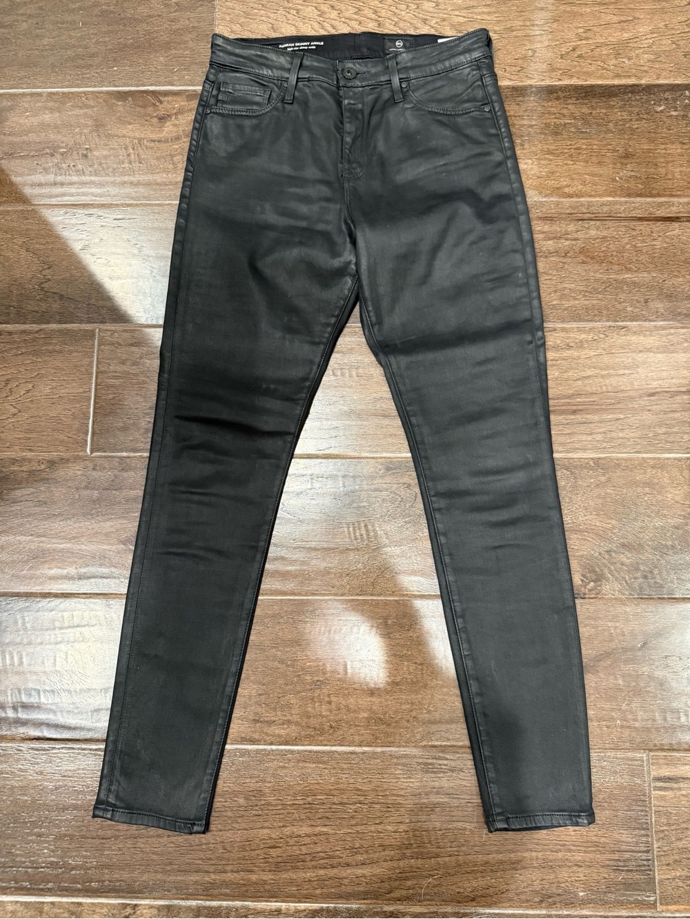 AG Farrah High-Rise Ankle Skinny Jeans- Black-Size 27